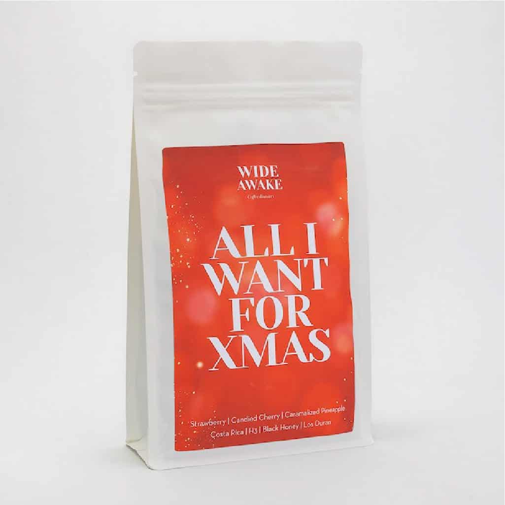 <strong>Wide Awake Xmas Coffee</strong><br />Taste the candied cherry, caramelized pineapple and strawberry notes in this seasonal blend of coffee from Costa Rica.